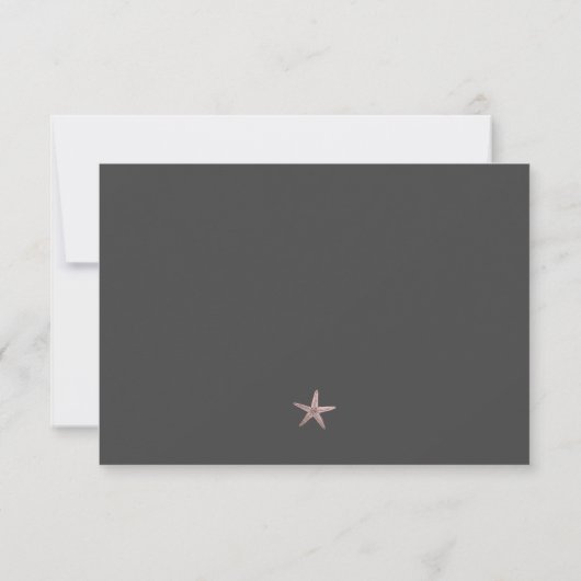Cartons Réponse Simple Elegant Rose Gold Foil Starfish option de m (Dos)