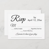Cartons Réponse Simple élégant Script Chanson Demande de mariage R (Devant / Derrière)