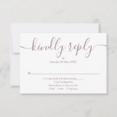 Cartons Réponse Simple Elegant Script Mauve Mariage photo (Devant)