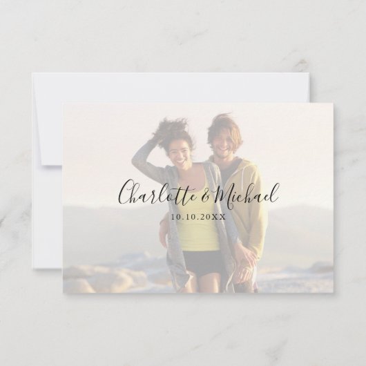 Cartons Réponse Simple Elegant Script Mauve Mariage photo (Dos)