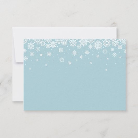 Cartons Réponse Simple Elegant Snowflake Light Blue option repas (Dos)