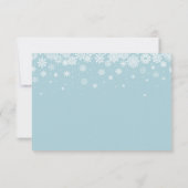 Cartons Réponse Simple Elegant Snowflake mariage bleu clair (Dos)