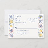 Cartons Réponse Simple Elegant Tiles Amalfi Coast Italy Wedding (Devant)