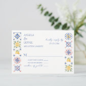 Cartons Réponse Simple Elegant Tiles Amalfi Coast Italy Wedding (Debout devant)