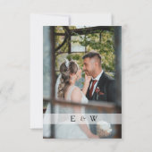 Cartons Réponse Simple élégante superposition photo code QR Mariag (Dos)