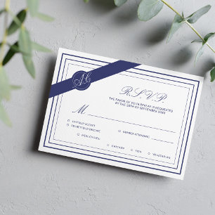 Cartons Réponse Simple et élégant choix de repas mariage classique