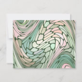 Cartons Réponse Simple et moderne rose et vert Bat mitzvah (Dos)