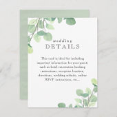 Cartons Réponse Simple Eucalyptus Mariage Détails du client Info C (Devant / Derrière)