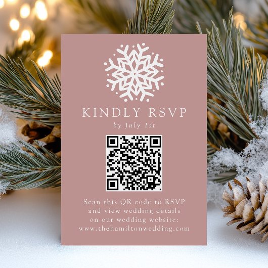 Cartons Réponse Simple flocon de neige rose poussiéreux Code QR Ma