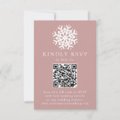 Cartons Réponse Simple flocon de neige rose poussiéreux Code QR Ma (Devant)