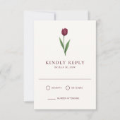 Cartons Réponse Simple Ivory Minimal Tulip Wedding (Devant)