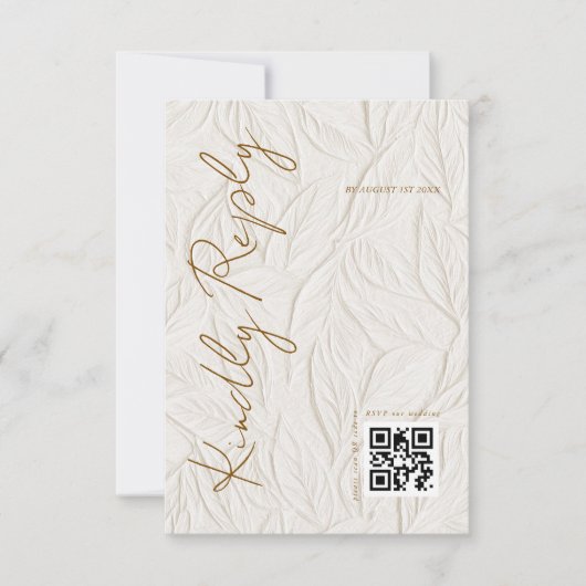 Cartons Réponse Simple Ivory Print Wedding QR code (Devant)