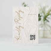 Cartons Réponse Simple Ivory Print Wedding QR code (Debout devant)