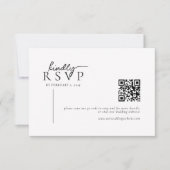 Cartons Réponse Simple Ligne Moderne Mariage Code QR Script (Devant)