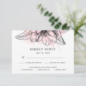 Cartons Réponse Simple Magnolia Pink Aquarelle choix de repas (Debout devant)