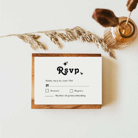 Cartons Réponse Simple Mariage Chic Rétro