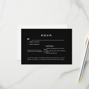 Cartons Réponse Simple Mariage contemporain noir et blanc