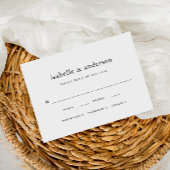 Cartons Réponse Simple Mariage de choix de repas noir et blanc