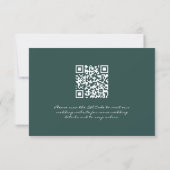 Cartons Réponse Simple Mariage de code QR Emerald foncé (Dos)