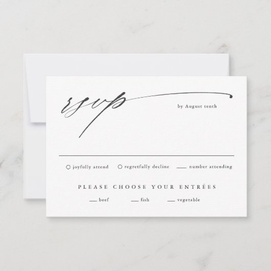 Cartons Réponse Simple mariage en écriture script (Devant)