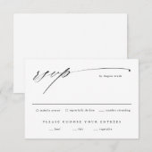 Cartons Réponse Simple mariage en écriture script (Devant / Derrière)