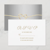 Cartons Réponse Simple Mariage en Or (Devant / Derrière)