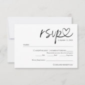 Cartons Réponse Simple mariage manuscrit minimaliste (Devant)