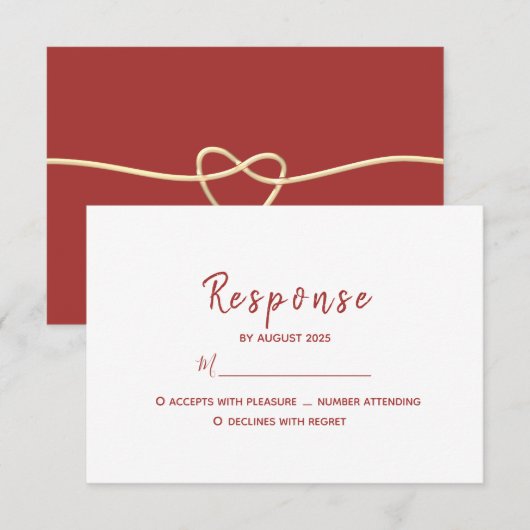 Cartons Réponse Simple Mariage Moderne (Devant / Derrière)