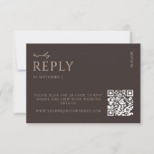 Cartons Réponse Simple Mariage Moderne Chic Brun (Devant)