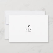 Cartons Réponse Simple Mariage Moderne Code QR Cœur (Dos)