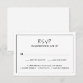 Cartons Réponse Simple Mariage Moderne Minimaliste (Devant / Derrière)
