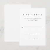 Cartons Réponse Simple Mariage Noir et Blanc Écriture Classique (Devant / Derrière)
