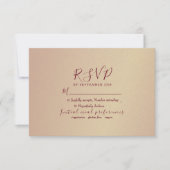 Cartons Réponse Simple Mariage Script Burgundy (Devant)