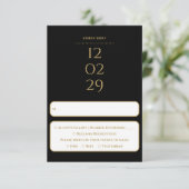 Cartons Réponse Simple Mariage Spécial Date Noir Et Or (Debout devant)