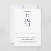 Cartons Réponse Simple Mariage Spécial Date Violet (Devant)