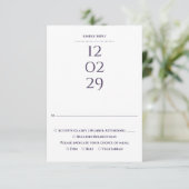Cartons Réponse Simple Mariage Spécial Date Violet (Debout devant)