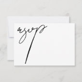 Cartons Réponse Simple Mariage Typographie Script Blanc Noir (Dos)