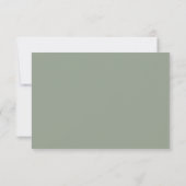 Cartons Réponse Simple Mariage Vert Sauge Écriture (Dos)