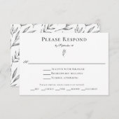 Cartons Réponse Simple minimaliste classique Élégante feuille repa (Devant / Derrière)