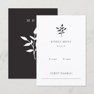 Cartons Réponse Simple minimaliste élégant Mariage botanique moder