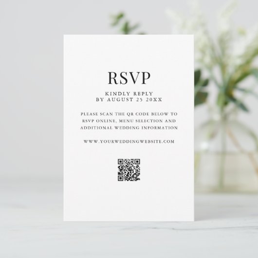 Cartons Réponse Simple Modern QR Code Wedding (Debout devant)