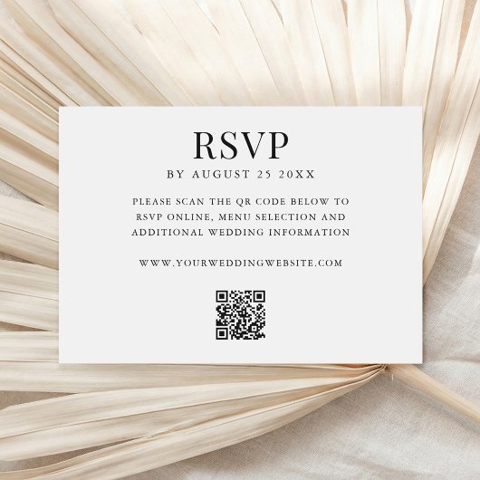 Cartons Réponse Simple Modern QR Code Wedding