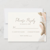 Cartons Réponse Simple Modern Rustic Pampas Grass Wedding (Devant)