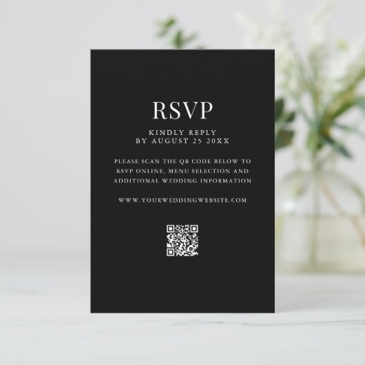Cartons Réponse Simple Moderne Code QR de Mariage (Debout devant)