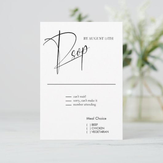 Cartons Réponse Simple moderne noir & blanc (Debout devant)