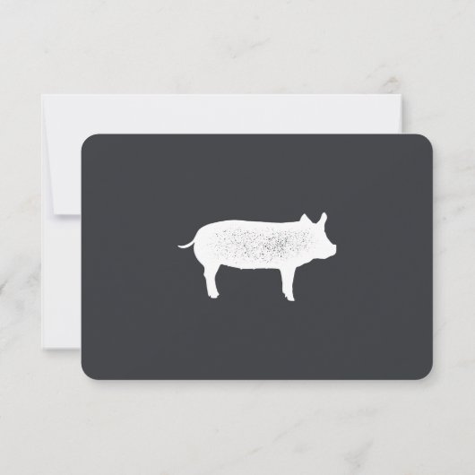 Cartons Réponse Simple moderne Rustique Pays Mariage Ferme (Dos)