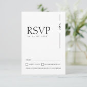 Cartons Réponse Simple Monogramme Initiales Mariage Noir Blanc (Debout devant)