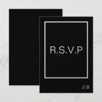 Simple monogramme moderne noir blanc mariage