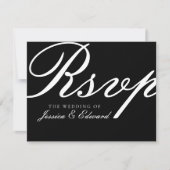 Cartons Réponse Simple Noir Blanc Moderne Élégant Script minimal (Devant)