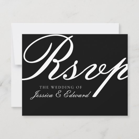 Cartons Réponse Simple Noir Blanc Moderne Élégant Script minimal (Devant)